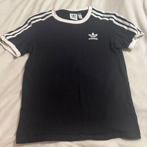 Adidas Black Tee with White Accents